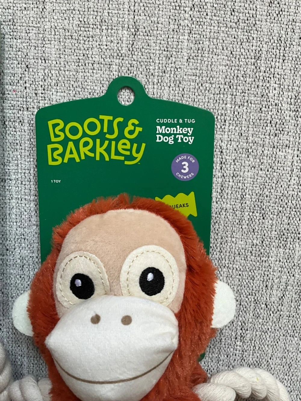 2 Monkey dog toys